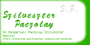 szilveszter paczolay business card